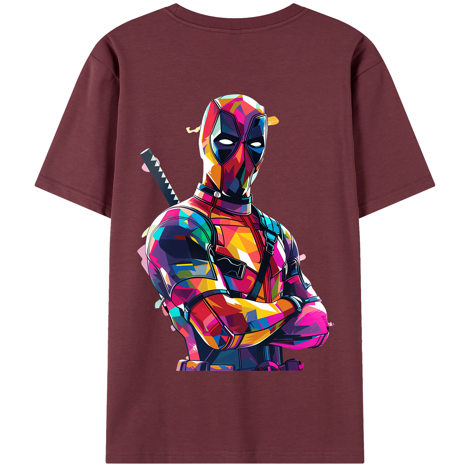 （画像用） Deadpool デッドプール 綿100％半袖Tシャツ（背面プリント）